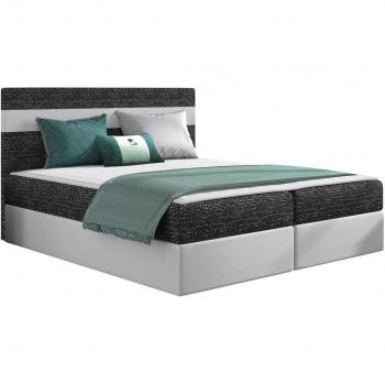 Cama de Cuero Ecológico Memphis 101 Blanco, 180x200 cm