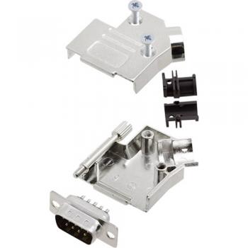 D-SUB 9-Pin Male Connector 45° Solder Set