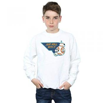 Star Wars: DO & BB-8 Just Roll With It Kinderpullover 7-8 Jahre weiß