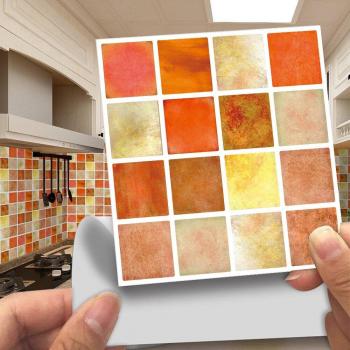 30pcs Waterproof Retro Blue DIY Wall Tiles for Home Decoration, 10cm