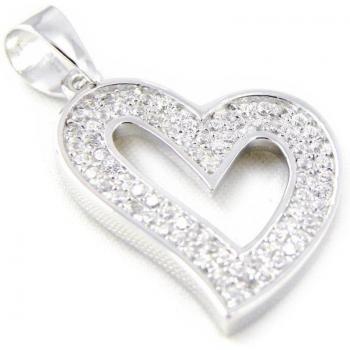 Argent 'Trésor d'Amour' Pendentif Blanc