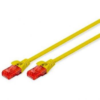 DIGITUS cable de parcheo CAT 6 U-UTP, 0.5m, cable Ethernet LAN DSL, LSZH, cobre, AWG 26/7, amarillo