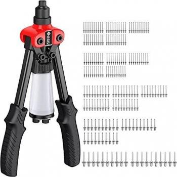 JiGiU Heavy Duty Rivet Gun Set with 200 Rivets