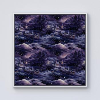 Winter Wonderland Village on a Starry Sky Canvas – 10 Square