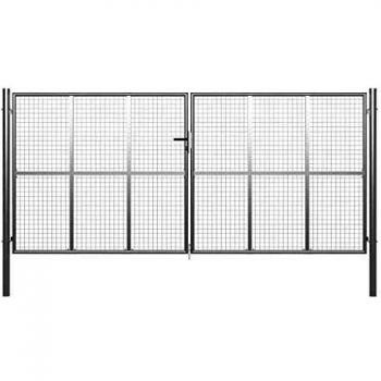 VidaXL Galvanised Steel Garden Gate 415x225 cm Silver