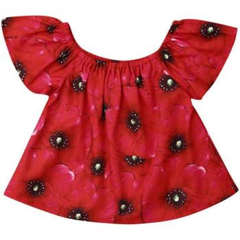 Haut Floral Épaules Dénudées pour Enfants