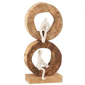 Statuette Duo Naturel – Série 41 cm avec Design Reflectif