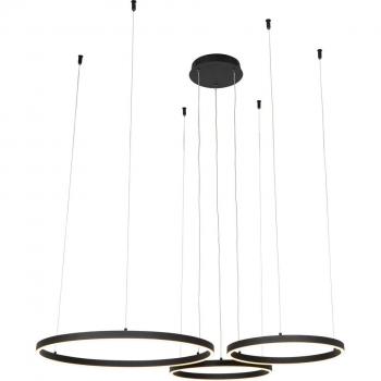 Lampada a sospensione nera con LED dimmerabile in 3 fasi