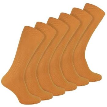 Cotton Ribbed Burnt Orange Dress Socks for Men – 6‑11