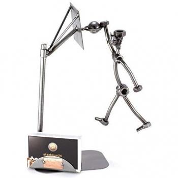 Figurine de dunker en métal avec porte-cartes