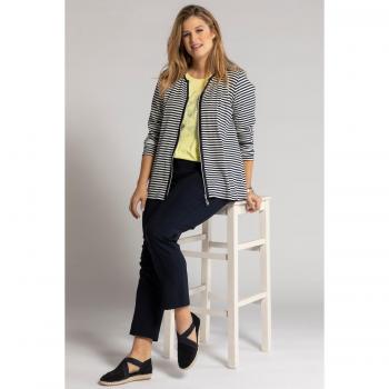 Felpa con scollo a girocollo e zip, Donna, Blu, Taglia 32/34, Cotone