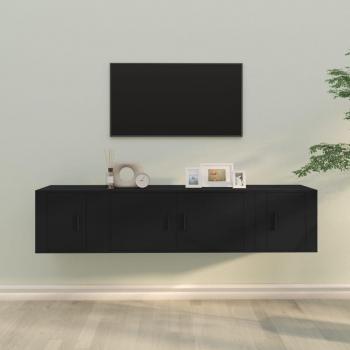 Set di Mobili Porta TV 3 pz Nero in Legno