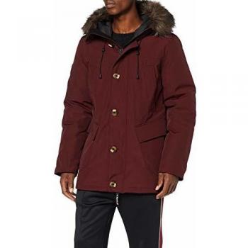 Men’s Superdry Rookie Down Jacket in Albarn Clay Burgundy, M