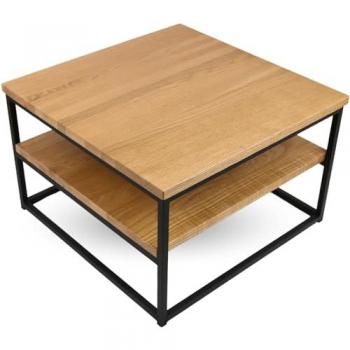 Holz4home® Couchtisch aus Eiche, 2 Ebenen