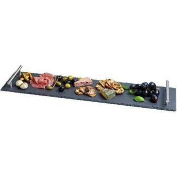 Stone Slate Serving Platter by Artesà with Handles (Grey)