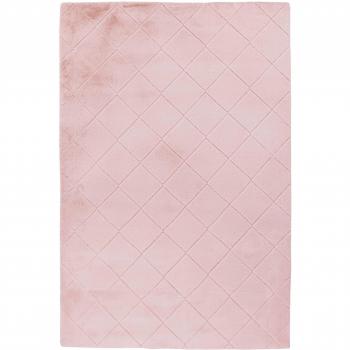 Kayoom Rosa-Polyester Teppich – 230 x 160 cm, 100 % Polyester, weiche Textur, roter Farbton
