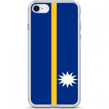 Cover elegante in silicone per iPhone – PIXELFORM – Bandiera Nauru – Design leggero