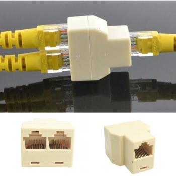 Elisona 5Pcs RJ45 Female to Dual Socket Ethernet Splitter