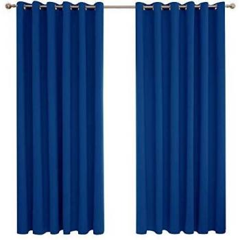 Deconovo Thermal Eyelet Blackout Curtains 90x90 with Tie Backs