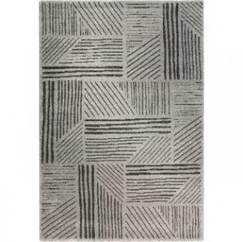 Esprit Grau‑Tartan Kurzflorteppich “Scribble” – 133 × 200 cm