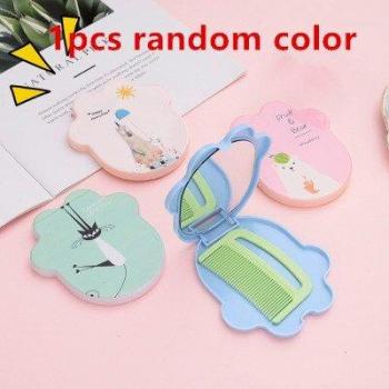 Folding Cute Mirror with Comb