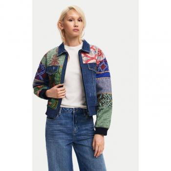 S-Size Blue Patchwork Denim Jacket