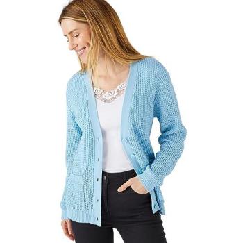 Damart Women's Waffle Cardigan – Baby Blue