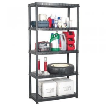 VidaXL Plastic Storage Rack 5-Tier Black 85x40x185 cm