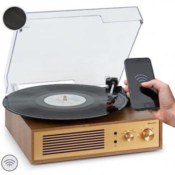 Auna Berklee TT Classic Plattenspieler Riemenantrieb 33,3 & 45 U/min mit Bluetooth und Stereo-Lautsprechern