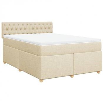 Cremefarbenes Boxspringbett 160x200 cm mit Matratze von vidaXL