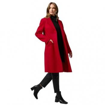 Women’s Red Midi Crombie Coat