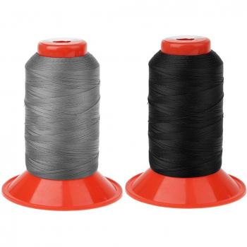 2Pcs Strong Bonded Nylon Thread 500 Meter Spool Gray