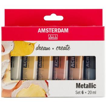 Amsterdam Acrylic Metallic Paint Set 6 x 20ml