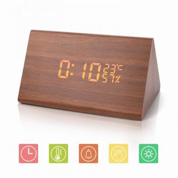 Orologio Digitale con Controllo Vocale – Design in Legno