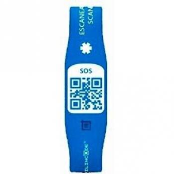 Silincode Pulsera Sos Qr Color Azul T-S 1Ud