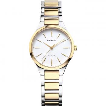 Bering Montre Titane Élégante Cadran Blanc 30mm