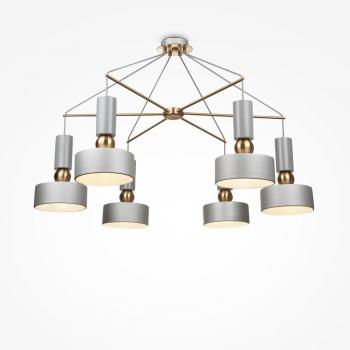 Void Ceiling Pendant Lamp Grey, 6 Light, E14