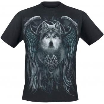 Spiral Gothic T-Shirt Wolf Spirit Herren Schwarz S bis XXL