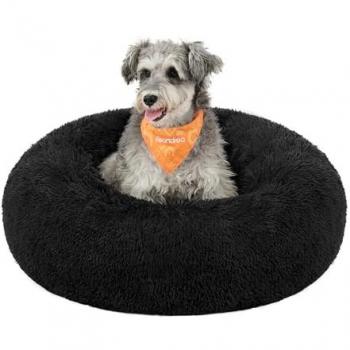 Soft Plush Dog Bed, Ink Black / 70 x 70 x 20 cm