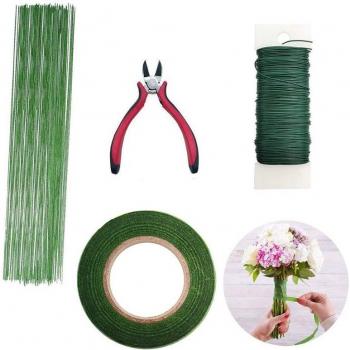 Kit de Creación Floral: Alambre, Cinta y Envoltorios