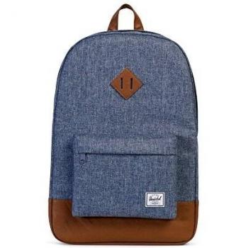 Sac à dos Herschel Heritage pour enfant, Chambray foncé/cuir synthétique marron