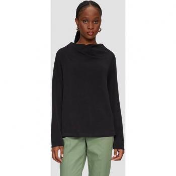 S.Oliver BLACK LABEL Damen Sweatshirt mit Wasserfall-Ausschnitt