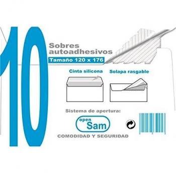 Sobre blanco 110x220 open pack.10 silicona sam 664912 649124