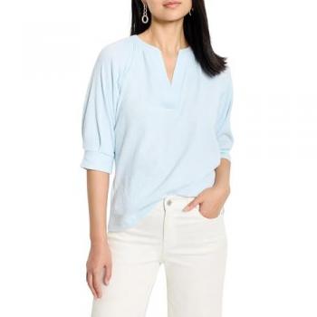 Large Crinkled Knit Café Tee – Nic+Zoe – White