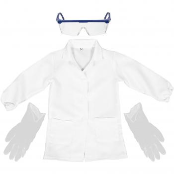 Manteau, lunettes et gants d’infirmier pour enfants – set blanc