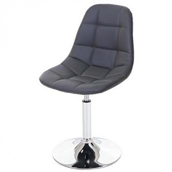 Poltrona Retro 1950s HWC‑A60 Gris Sintético, Base de Acero Cromado