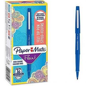 Paper Mate Flair Feutres de Coloriage | pointe moyenne (0,7 mm) | encre bleue