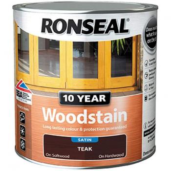 Ronseal Ultimate Teak Woodstain Satin Finish 10 Year Weatherproofing 750ml