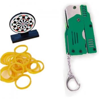 Mini Folding Key Ring in Colorful Zinc Alloy with Rubber Band