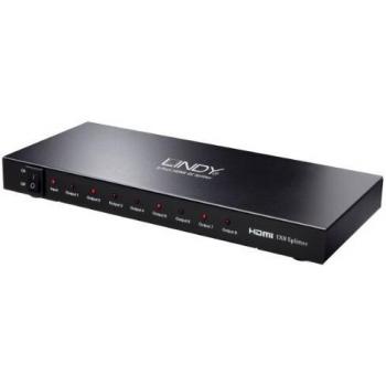 HDMI 8‑Port 10.2Gbps Splitter – Lindy Black Edition